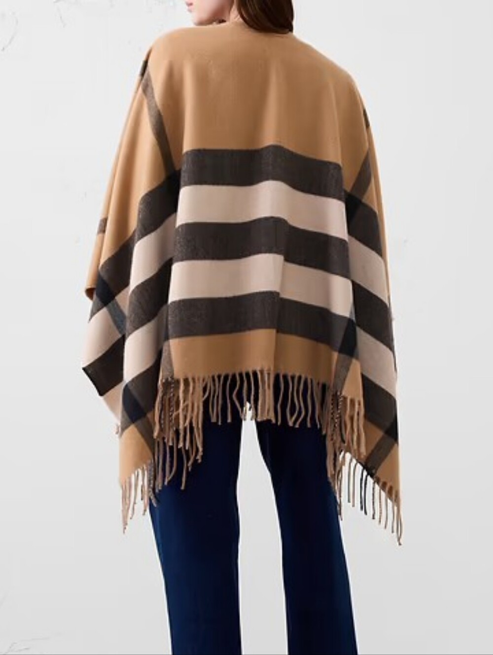 NWT BANANA REPUBLIC | $110 Plaid Poncho - Picture 3 of 4